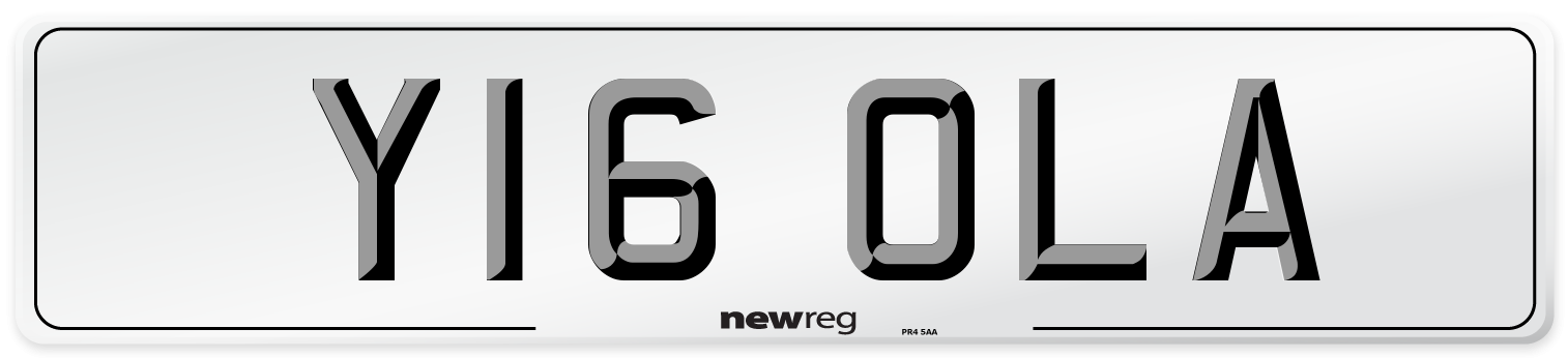Y16 OLA Number Plate from New Reg